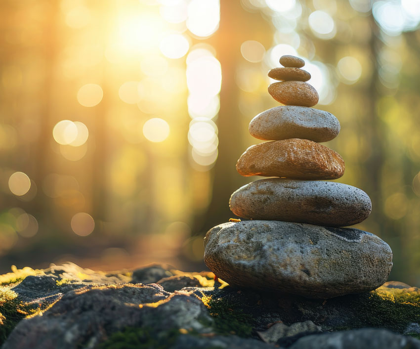 Rocks stacked from biggest to smallest